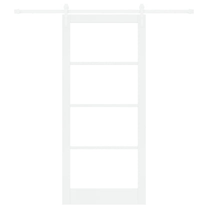 Sliding Door with Hardware Set "ORKDAL" White Solid Wood & Glass, vidaXL Interior Door with Glass "ORKDAL" White 93x211x4 cm