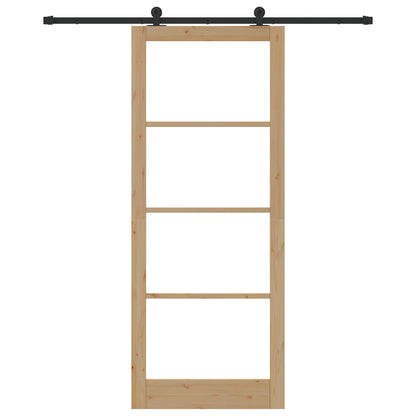 Sliding Door with Hardware Set 'ORKDAL'Solid Wood & Glass, vidaXL Interior Door with Glass 'ORKDAL'93x232x4 cm Solid Wood Pine