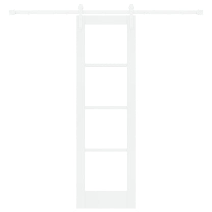 Sliding Door with Hardware Set 'ORKDAL'White Solid Wood & Glass, vidaXL Interior Door with Glass 'ORKDAL'White 61x198.5x4 cm