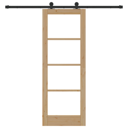 Sliding Door with Hardware Set 'ORKDAL'Solid Wood & Glass, vidaXL Interior Door with Glass 'ORKDAL'73.5x198.5x4 cm Solid Wood Pine