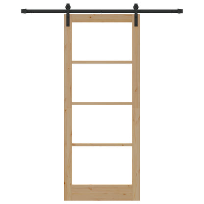 Sliding Door with Hardware Set 'ORKDAL'Solid Wood & Glass, vidaXL Interior Door with Glass 'ORKDAL'86x211x4 cm Solid Wood Pine