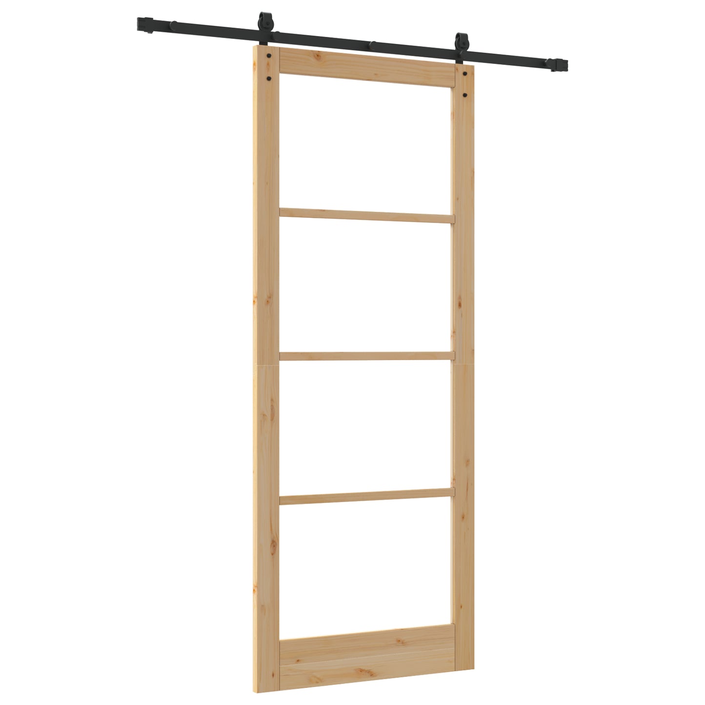 Sliding Door with Hardware Set "ORKDAL" Solid Wood & Glass, vidaXL Interior Door with Glass "ORKDAL" 93x232x4 cm Solid Wood Pine