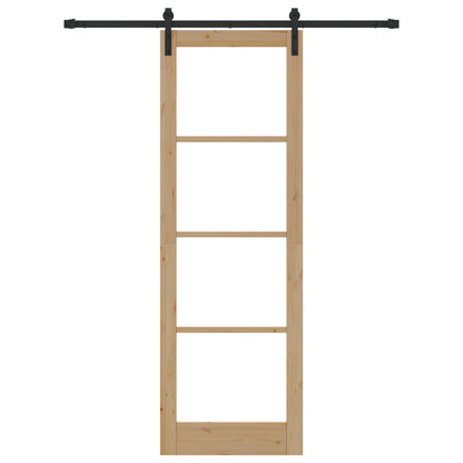 Sliding Door with Hardware Set 'ORKDAL'Solid Wood & Glass, vidaXL Interior Door with Glass 'ORKDAL'78x232x4 cm Solid Wood Pine