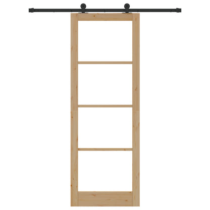 Sliding Door with Hardware Set 'ORKDAL'Solid Wood & Glass, vidaXL Interior Door with Glass 'ORKDAL'83x232x4 cm Solid Wood Pine