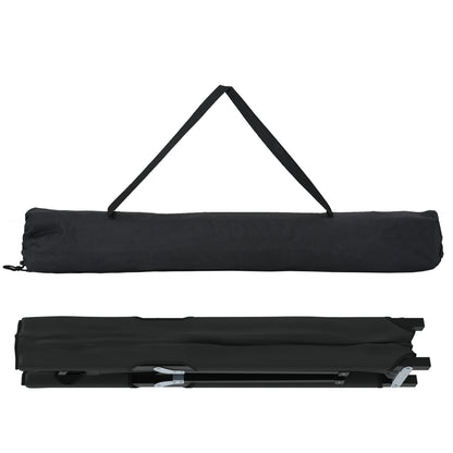 Folding Sun Bed with Carry Bag Black 600D Oxford Fabric