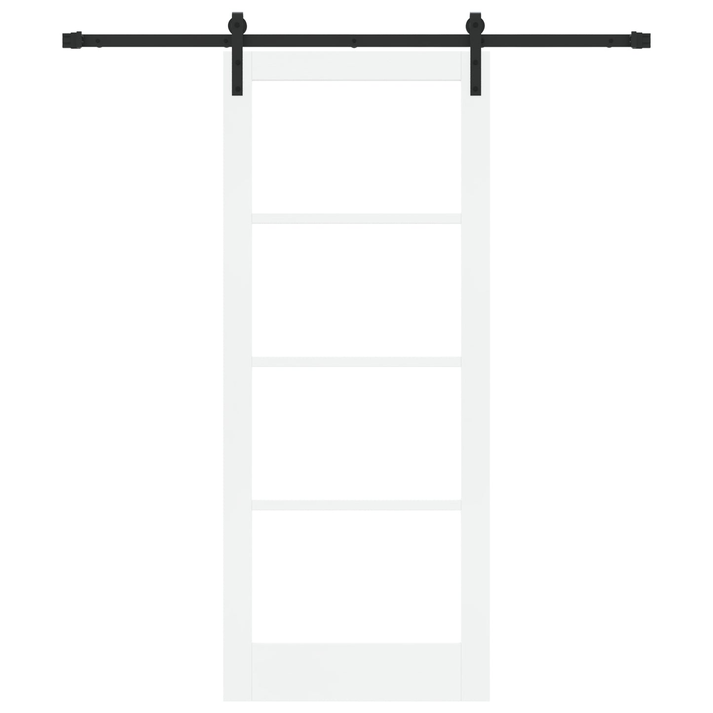 Sliding Door with Hardware Set 'ORKDAL'White Solid Wood&Glass, vidaXL Interior Door with Glass 'ORKDAL'White 83x202x4 cm