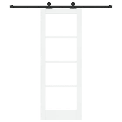 Sliding Door with Hardware Set 'ORKDAL'White Solid Wood & Glass, vidaXL Interior Door with Glass 'ORKDAL'White 73,5x198,5x4 cm