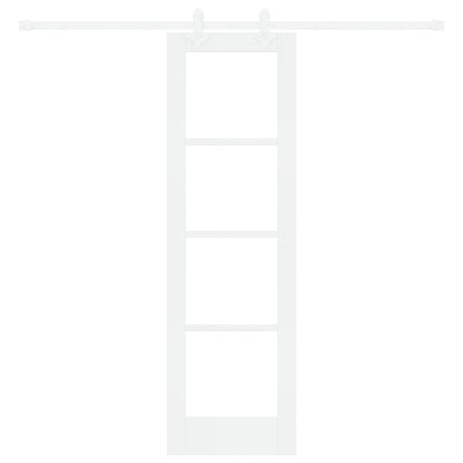 Sliding Door with Hardware Set White 61x198.5 cm Solid Wood Pine, vidaXL Interior Door with Glass 'ORKDAL'White 61x198.5x4 cm
