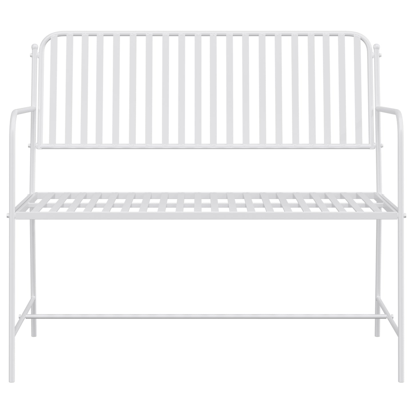 Bench White Metal 103.5 x 51.5 x 90 cm Durable Outdoor Bench