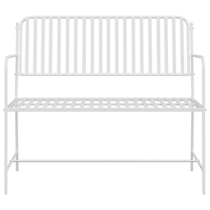 Bench White Metal 103.5 x 51.5 x 90 cm Durable Outdoor Bench