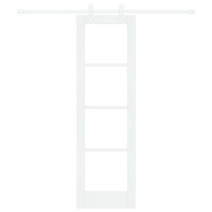Sliding Door with Hardware Set White 61x198.5 cm Solid Wood Pine, vidaXL Interior Door with Glass 'ORKDAL'White 61x198.5x4 cm