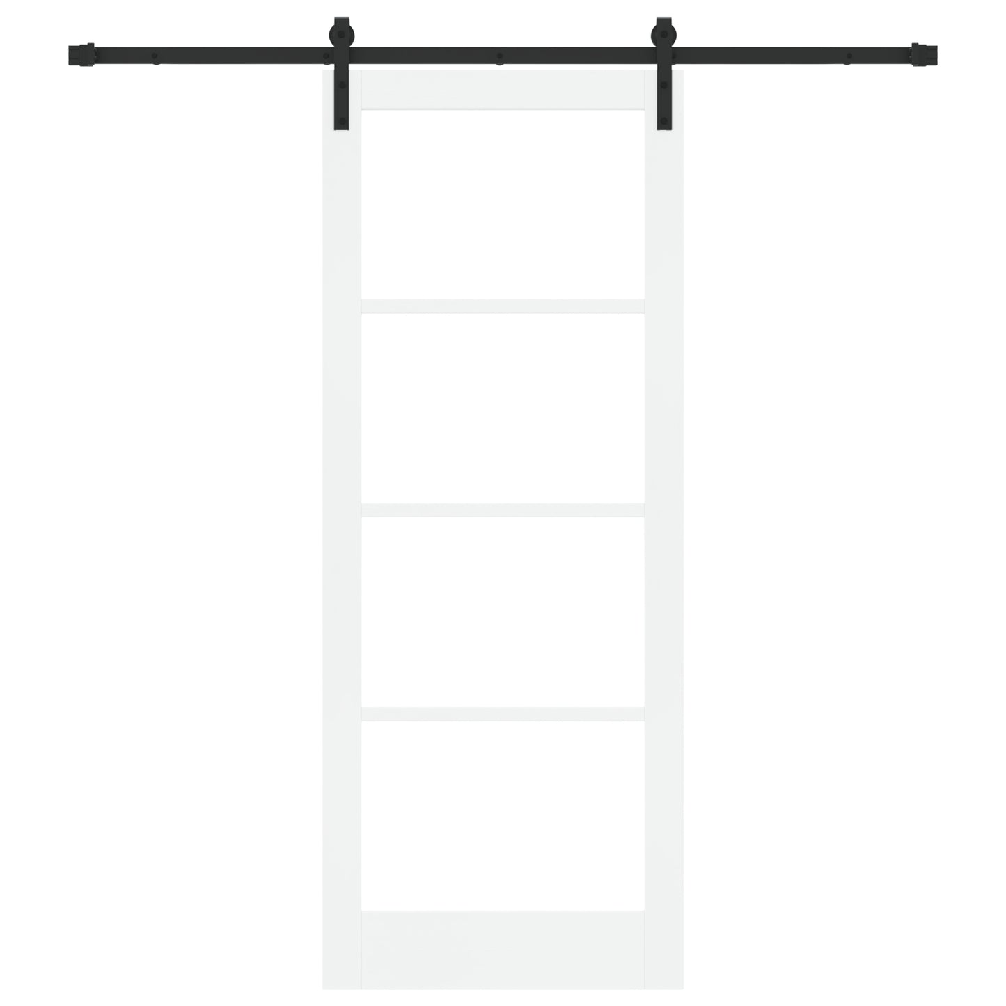 Sliding Door with Hardware Set 'ORKDAL'White Solid Wood & Glass, vidaXL Interior Door with Glass 'ORKDAL'White 83x211x4 cm