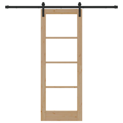 Sliding Door with Hardware Set 'ORKDAL'Solid Wood & Glass, vidaXL Interior Door with Glass 'ORKDAL'73.5x198.5x4 cm Solid Wood Pine