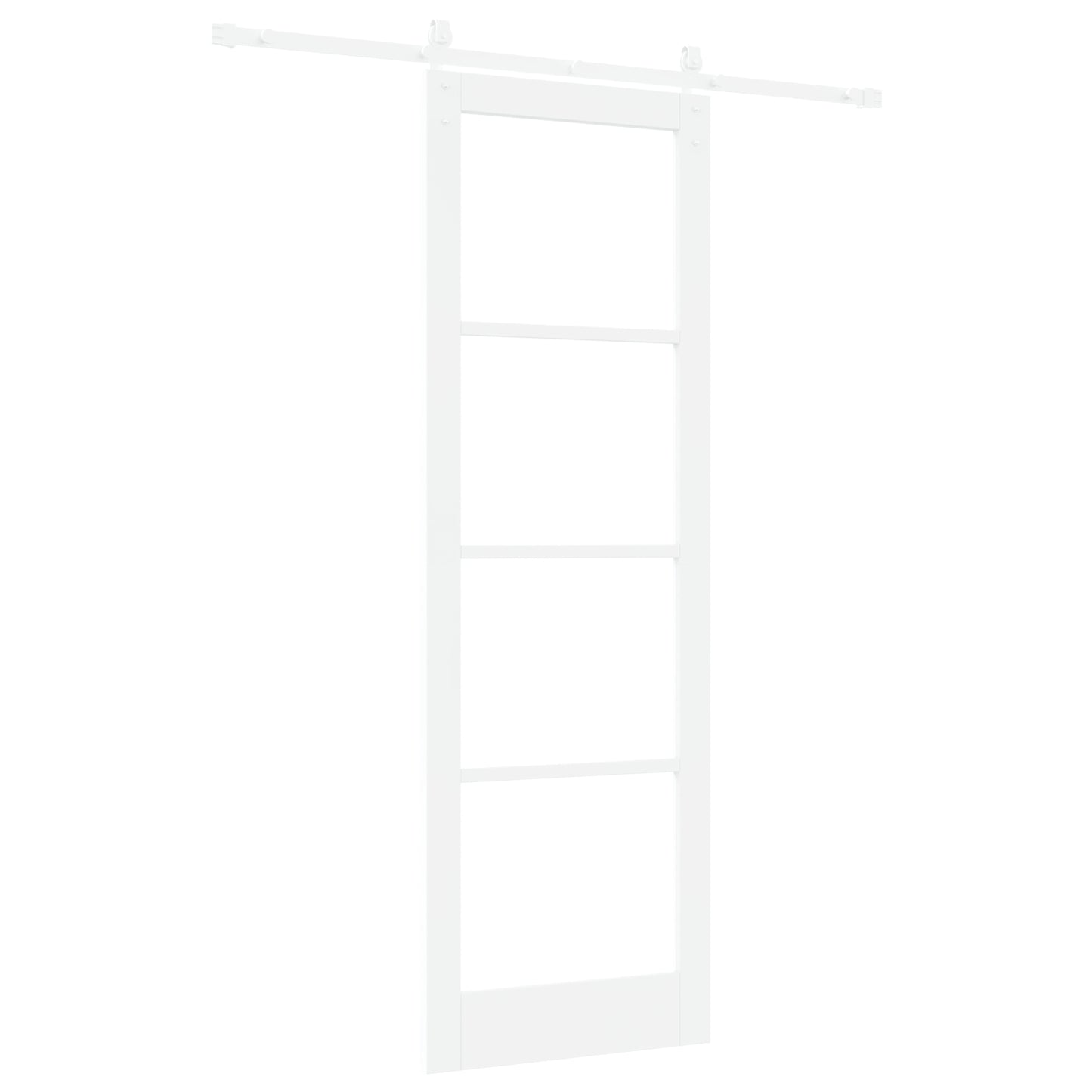 Sliding Door with Hardware Set 'ORKDAL'White Solid Wood & Glass, vidaXL Interior Door with Glass 'ORKDAL'White 78x232x4 cm