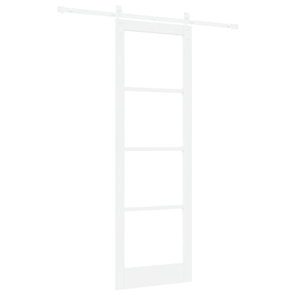 Sliding Door with Hardware Set 'ORKDAL'White Solid Wood & Glass, vidaXL Interior Door with Glass 'ORKDAL'White 78x232x4 cm