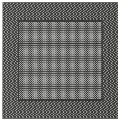 Outdoor Rug 'ARAKIL'Black and Grey 250x250 cm PP