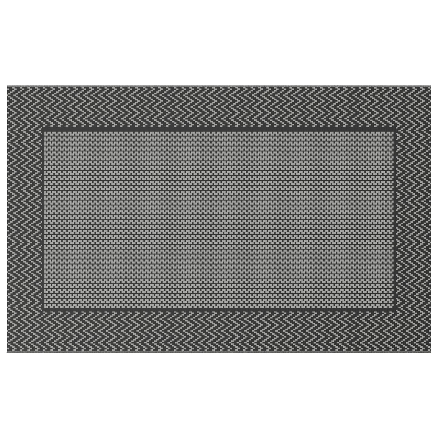 Outdoor Rug 'ARAKIL'Black and Grey 250x400 cm PP
