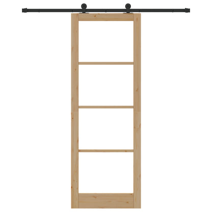 Sliding Door with Hardware Set 'ORKDAL'Solid Wood & Glass, vidaXL Interior Door with Glass 'ORKDAL'83x232x4 cm Solid Wood Pine