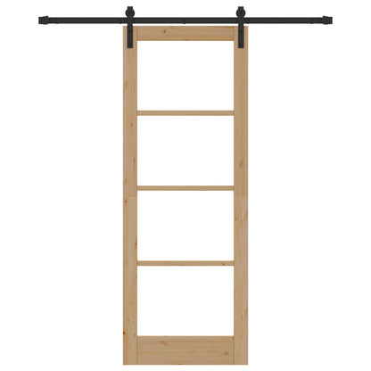 Sliding Door with Hardware Set 'ORKDAL'Solid Wood & Glass, vidaXL Interior Door with Glass 'ORKDAL'78x211x4 cm Solid Wood Pine