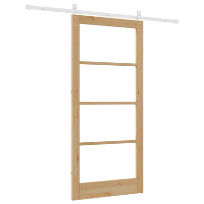 Sliding Door with Hardware Set 'ORKDAL'Solid Wood & Glass, vidaXL Interior Door with Glass 'ORKDAL'93x202x4 cm Solid Wood Pine