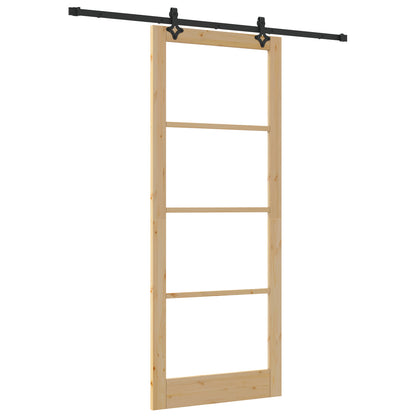 Sliding Door with Hardware Set 'ORKDAL'Solid Wood & Glass, vidaXL Interior Door with Glass 'ORKDAL'93x232x4 cm Solid Wood Pine