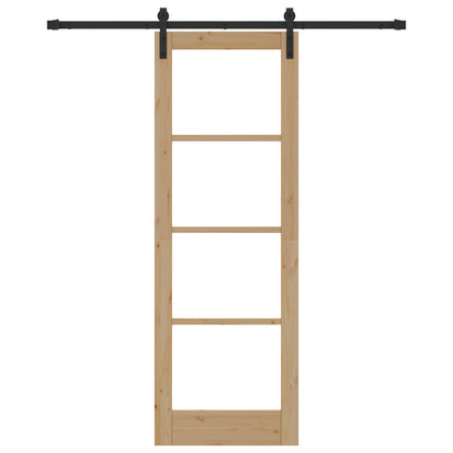 Sliding Door with Hardware Set 'ORKDAL'Solid Wood & Glass, vidaXL Interior Door with Glass 'ORKDAL'73.5x211x4 cm Solid Wood Pine
