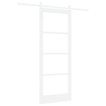 Sliding Door with Hardware Set 'ORKDAL'White Solid Wood & Glass, vidaXL Interior Door with Glass 'ORKDAL'White 83x211x4 cm