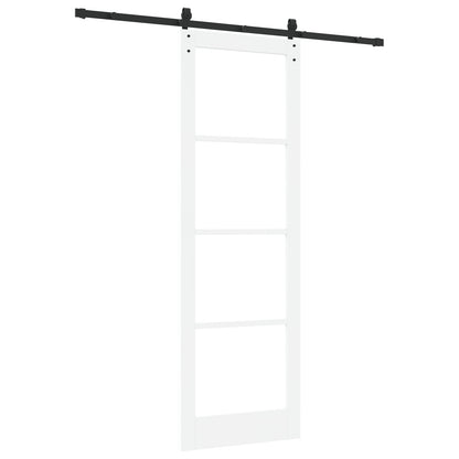 Sliding Door with Hardware Set 'ORKDAL'White Solid Wood & Glass, vidaXL Interior Door with Glass 'ORKDAL'White 78x232x4 cm