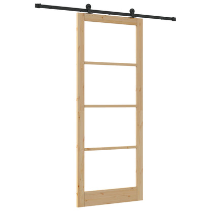 Sliding Door with Hardware Set 'ORKDAL'Solid Wood & Glass, vidaXL Interior Door with Glass 'ORKDAL'93x232x4 cm Solid Wood Pine