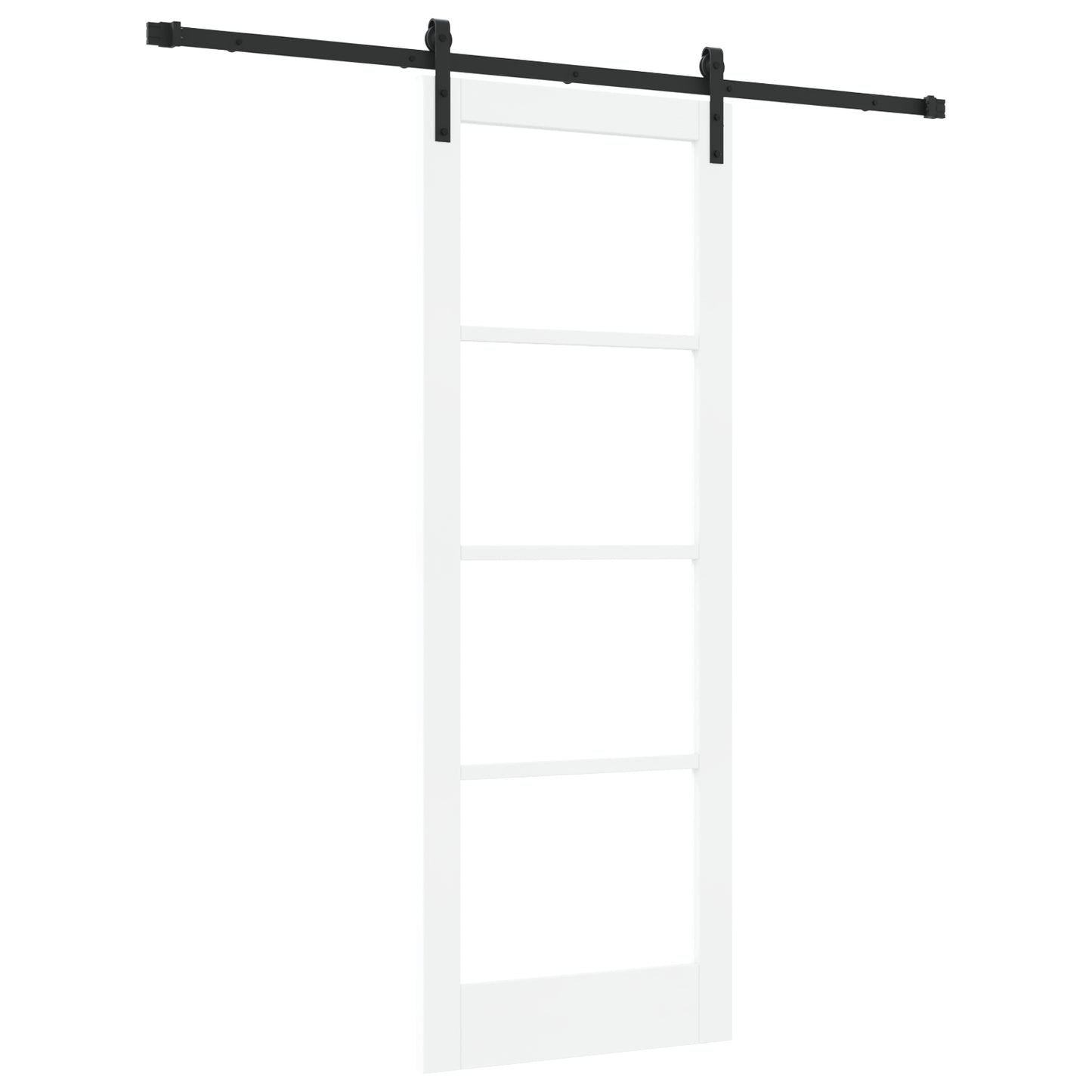 Sliding Door with Hardware Set 'ORKDAL'White Solid Wood & Glass, vidaXL Interior Door with Glass 'ORKDAL'White 78x211x4 cm