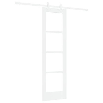 Sliding Door with Hardware Set White 61x198.5 cm Solid Wood Pine, vidaXL Interior Door with Glass 'ORKDAL'White 61x198.5x4 cm