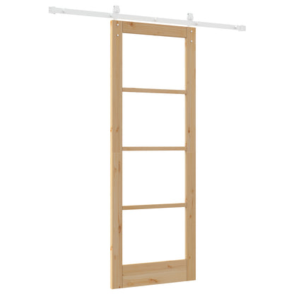 Sliding Door with Hardware Set 'ORKDAL'Solid Wood & Glass, vidaXL Interior Door with Glass 'ORKDAL'78x211x4 cm Solid Wood Pine