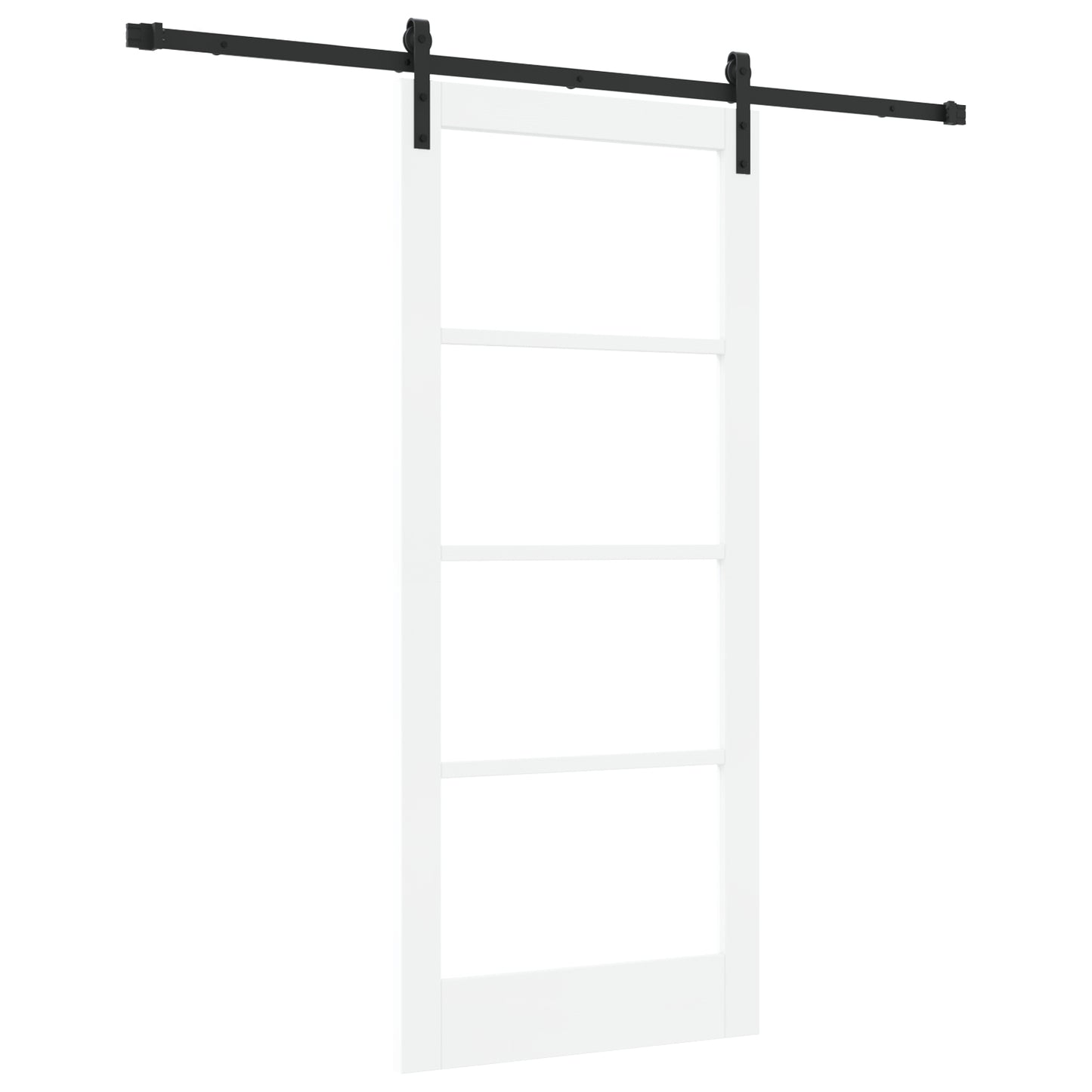 Sliding Door with Hardware Set 'ORKDAL'White Solid Wood&Glass, vidaXL Interior Door with Glass 'ORKDAL'White 86x198.5x4 cm