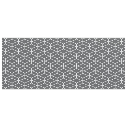 Outdoor Blanket ARAKIL Grey and White Polyester 250 x 600 cm