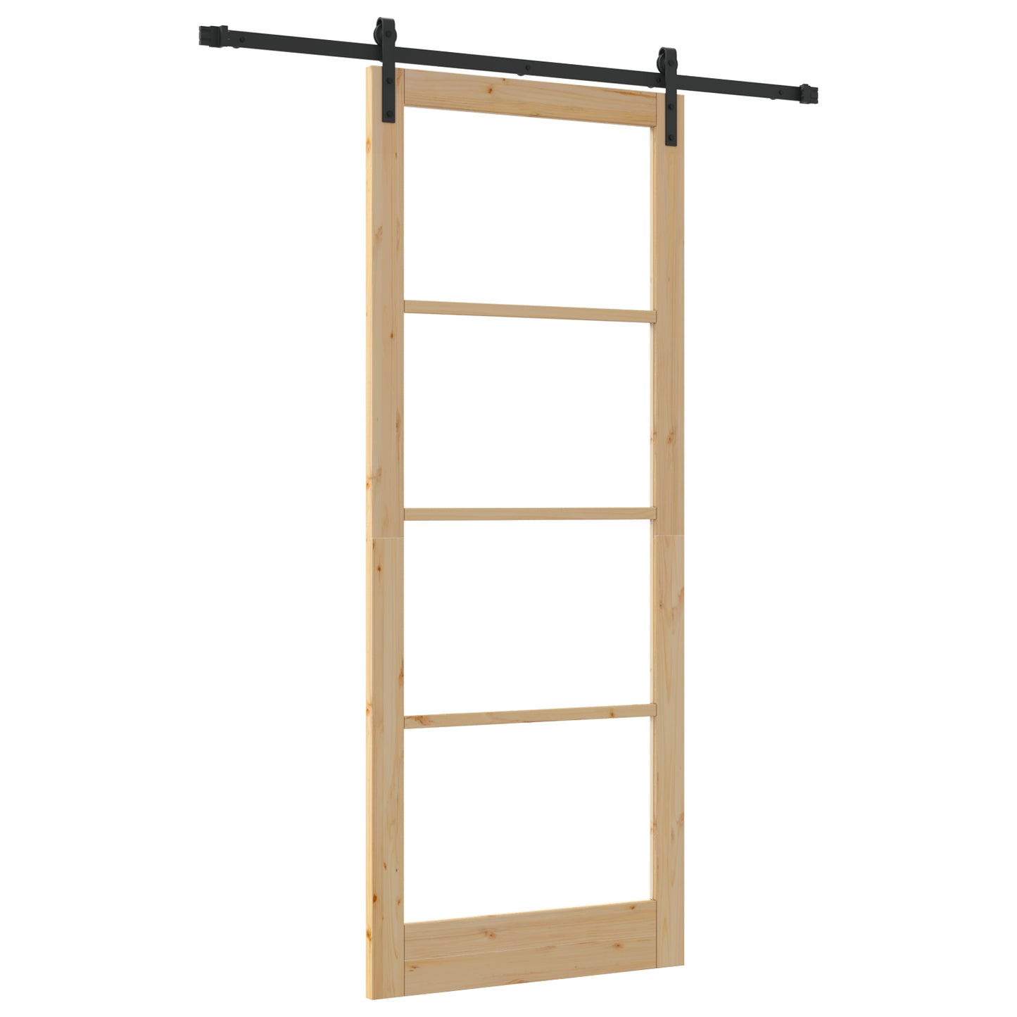 Sliding Door with Hardware Set "ORKDAL" Solid Wood & Glass, vidaXL Interior Door with Glass "ORKDAL" 93x232x4 cm Solid Wood Pine