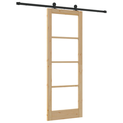 Sliding Door with Hardware Set 'ORKDAL'Solid Wood & Glass, vidaXL Interior Door with Glass 'ORKDAL'78x211x4 cm Solid Wood Pine