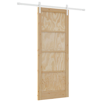 Sliding Door with Hardware Set 83x211 cm Solid Wood Pine, vidaXL Interior Door 'ORKDAL'83x211x4 cm Solid Wood Pine