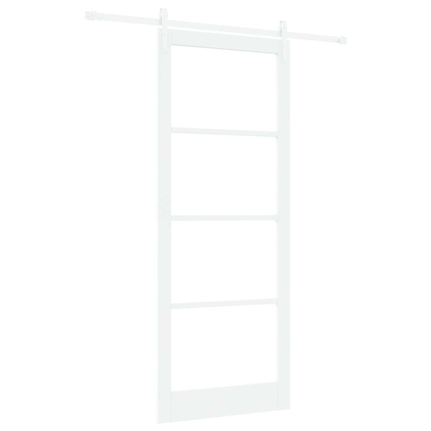 Sliding Door with Hardware Set 'ORKDAL'White Solid Wood & Glass, vidaXL Interior Door with Glass 'ORKDAL'White 93x232x4 cm
