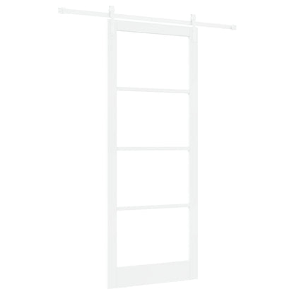 Sliding Door with Hardware Set 'ORKDAL'White Solid Wood & Glass, vidaXL Interior Door with Glass 'ORKDAL'White 93x232x4 cm