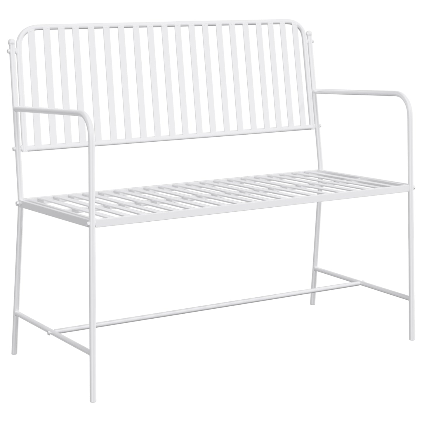 Bench White Metal 103.5 x 51.5 x 90 cm Durable Outdoor Bench