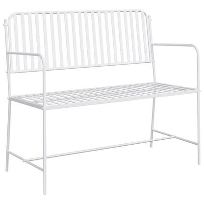 Bench White Metal 103.5 x 51.5 x 90 cm Durable Outdoor Bench