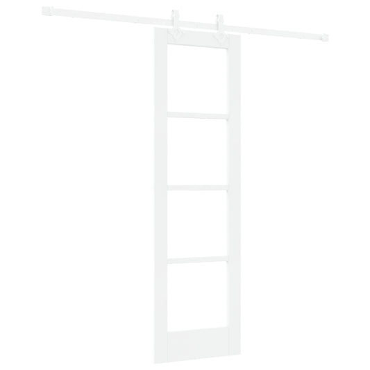 Sliding Door with Hardware Set White 61x198.5 cm Solid Wood Pine, vidaXL Interior Door with Glass 'ORKDAL'White 61x198.5x4 cm