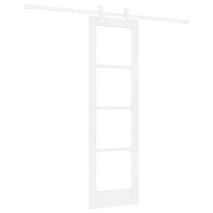 Sliding Door with Hardware Set White 61x198.5 cm Solid Wood Pine, vidaXL Interior Door with Glass 'ORKDAL'White 61x198.5x4 cm