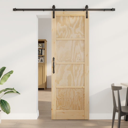 Sliding Door with Hardware Set 73.5x211 cm Solid Wood Pine, vidaXL Interior Door 'ORKDAL'73.5x211x4 cm Solid Wood Pine