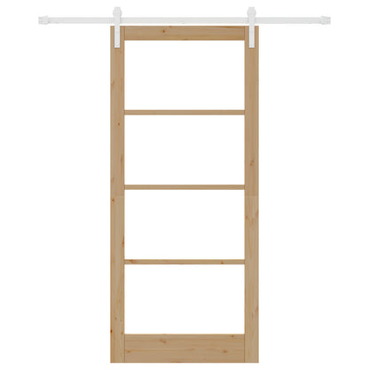 Sliding Door with Hardware Set 'ORKDAL'Solid Wood & Glass, vidaXL Interior Door with Glass 'ORKDAL'93x211x4 cm Solid Wood Pine