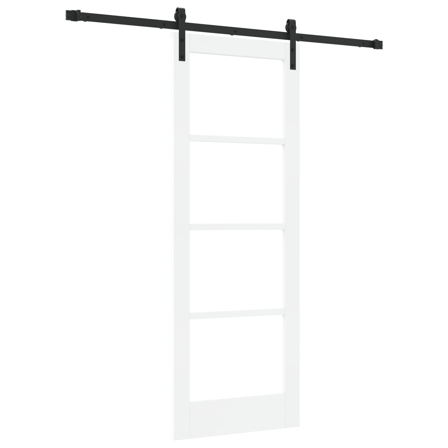 Sliding Door with Hardware Set 'ORKDAL'White Solid Wood & Glass, vidaXL Interior Door with Glass 'ORKDAL'White 73.5x198.5x4 cm