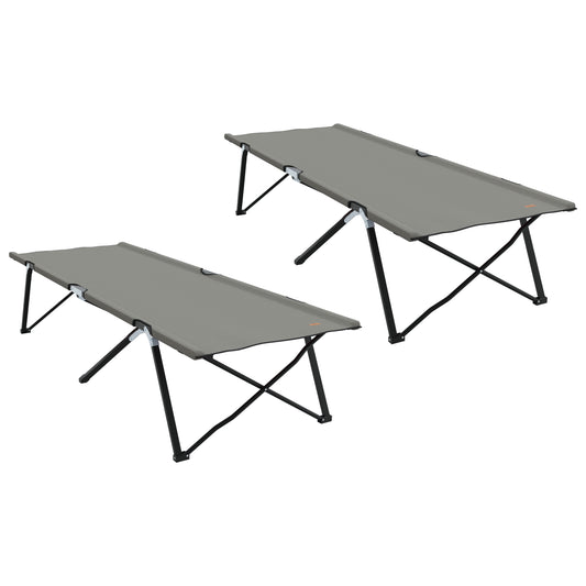 Folding Sun Beds with Carry Bags 2 pcs Grey 600D Oxford Fabric