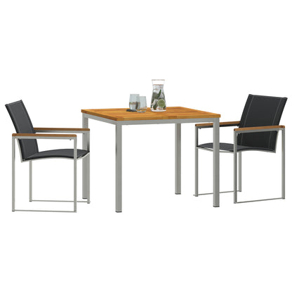 3 Piece Garden Dining Set Solid Wood Acacia, vidaXL Outdoor Dining Table 90x90x74.5 cm Solid Wood Acacia