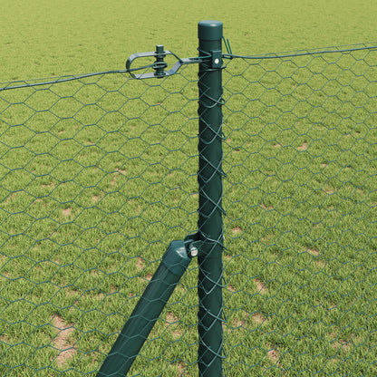 Fencing Set Set of 2 Dark Green Metal 25 x 1 m Outdoor Fencing