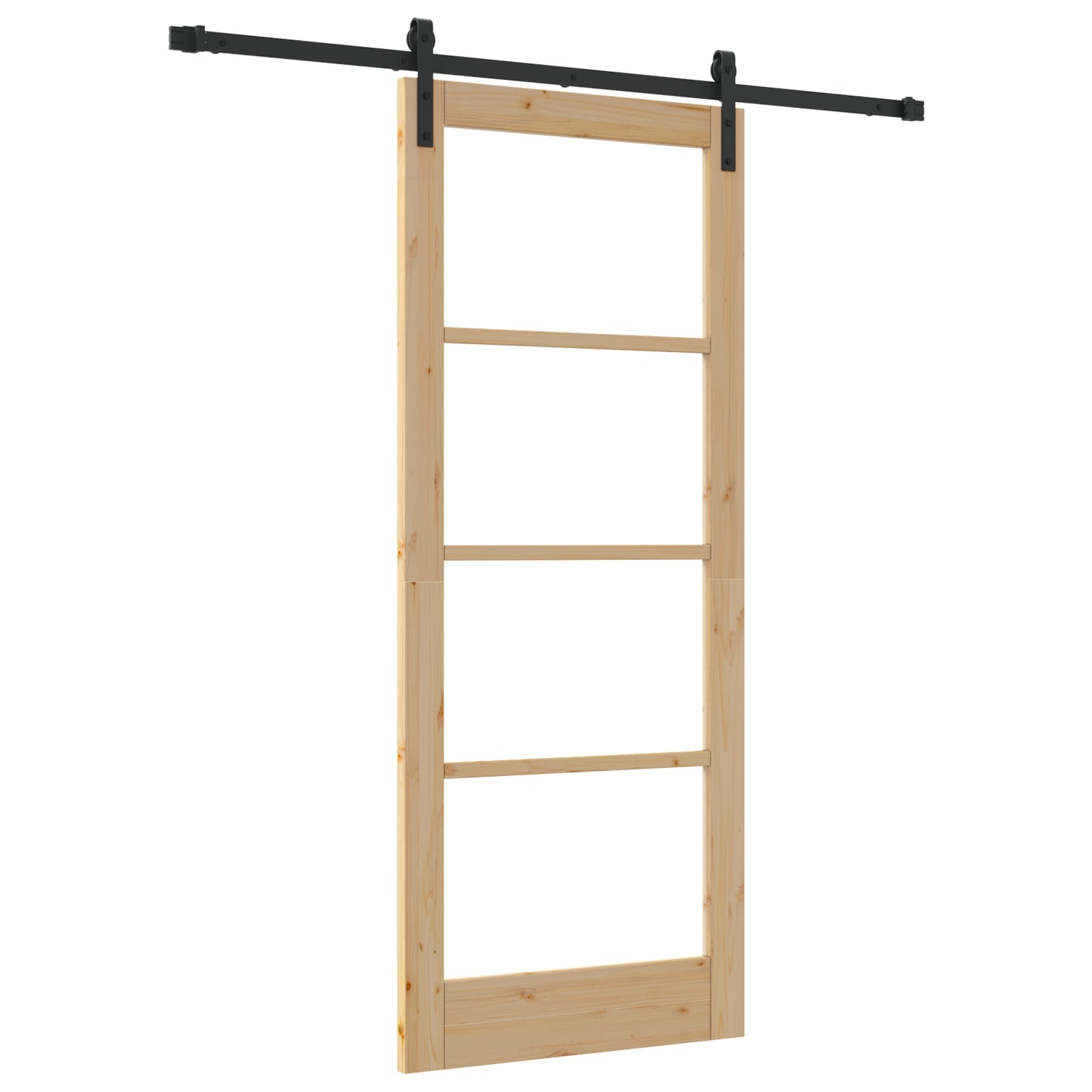 Sliding Door with Hardware Set "ORKDAL" Solid Wood & Glass, vidaXL Interior Door with Glass "ORKDAL" 83x202x4 cm Solid Wood Pine